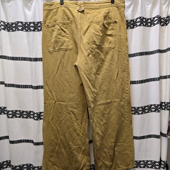 Pilcro mustard yellow wide leg high rise jeans non stretch denim size 33 - Picture 8 of 13